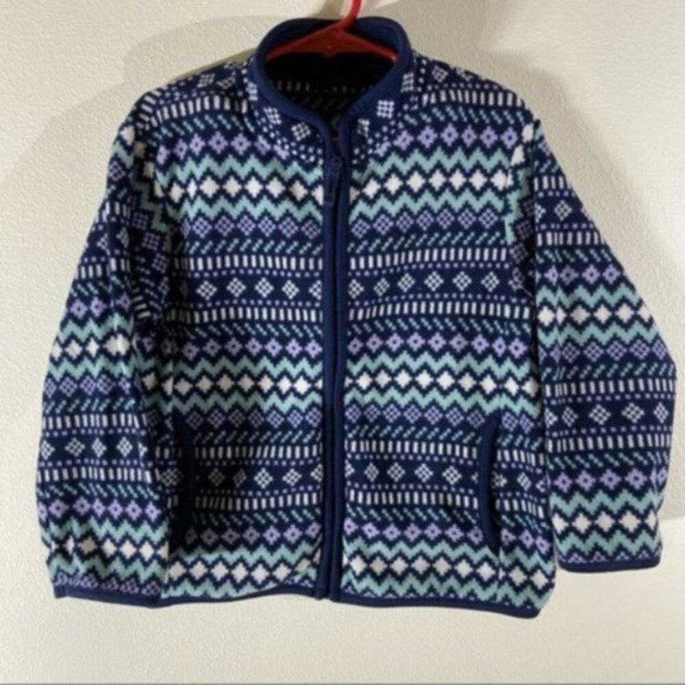 Uniqlo Graphic Long Sleeve Full Zipped Fleece Jacket. Size 110 cm.